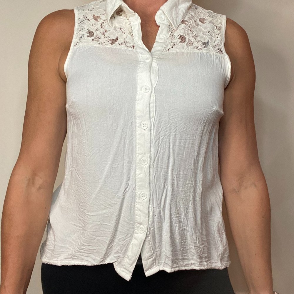 White Blousy Tank